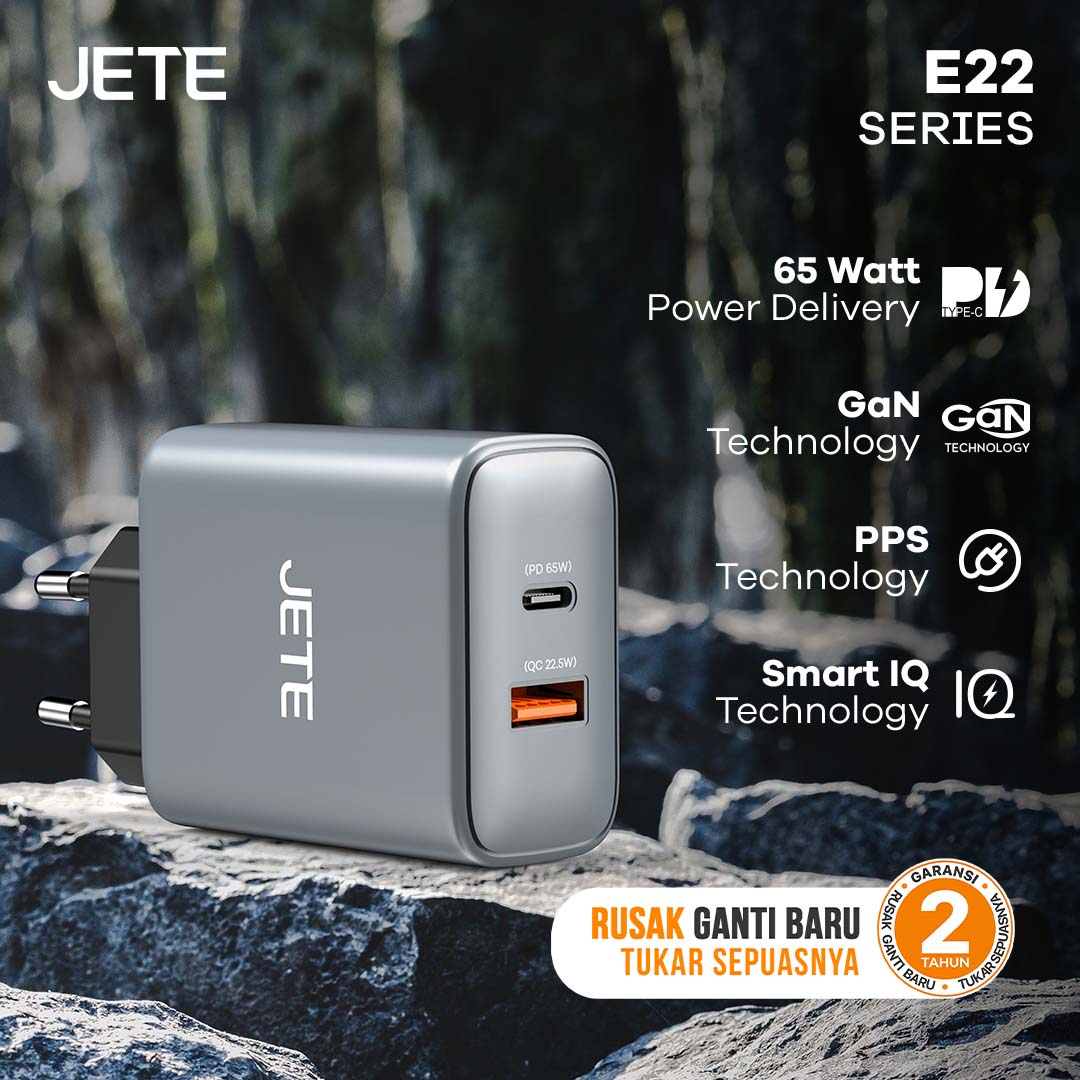JETE E22 Series Charger Gan Dual Port 65W